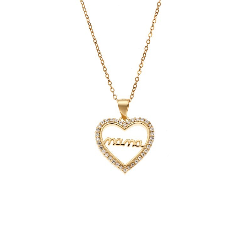 Κολιέ SENZA Gold Plated Ασήμι 925 Καρδιά Mama SSR4447GD