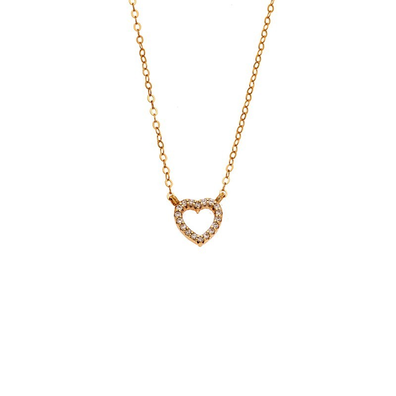 Κολιέ SENZA Καρδιά Gold Plated Ασήμι 925 Double Face Pink SSR4458GPK