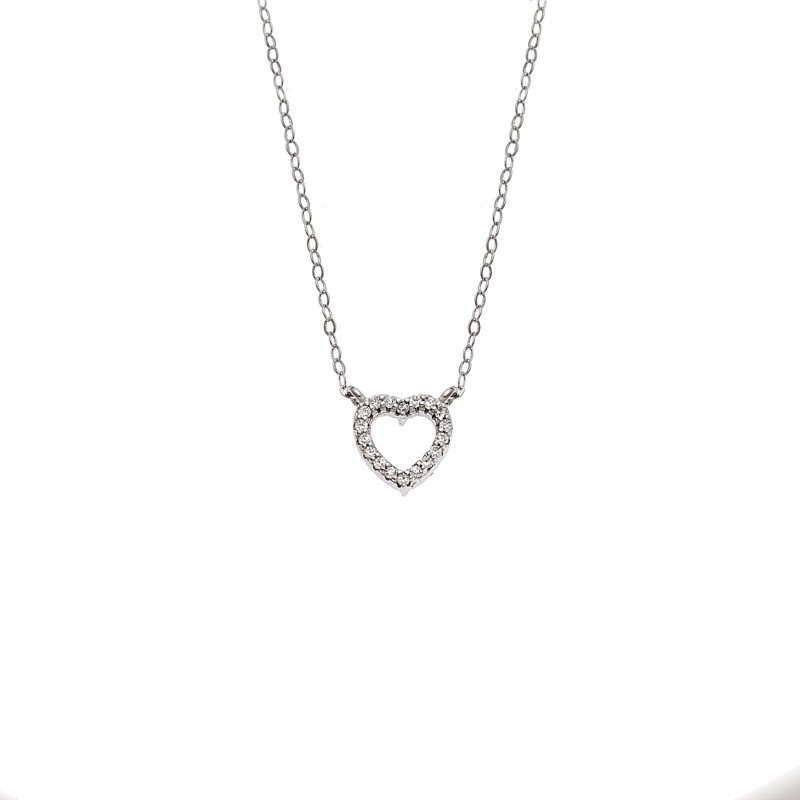 Κολιέ SENZA Καρδιά Rhodium Plated Ασήμι 925 Double Face Turquoise SSR4458STQ