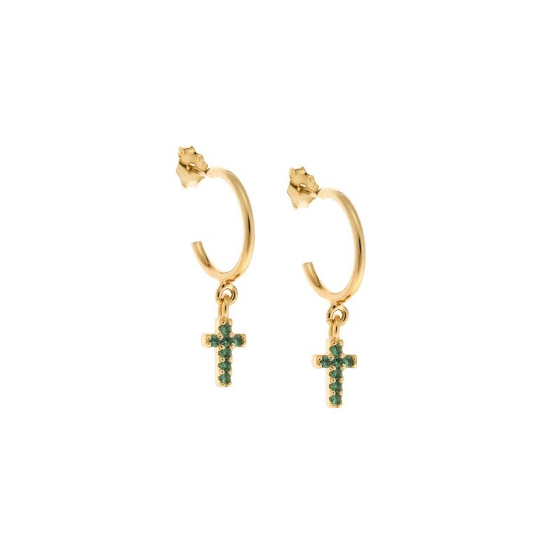 Σκουλαρίκια Κρίκοι Senza επιχρυσωμένο ασήμι 925