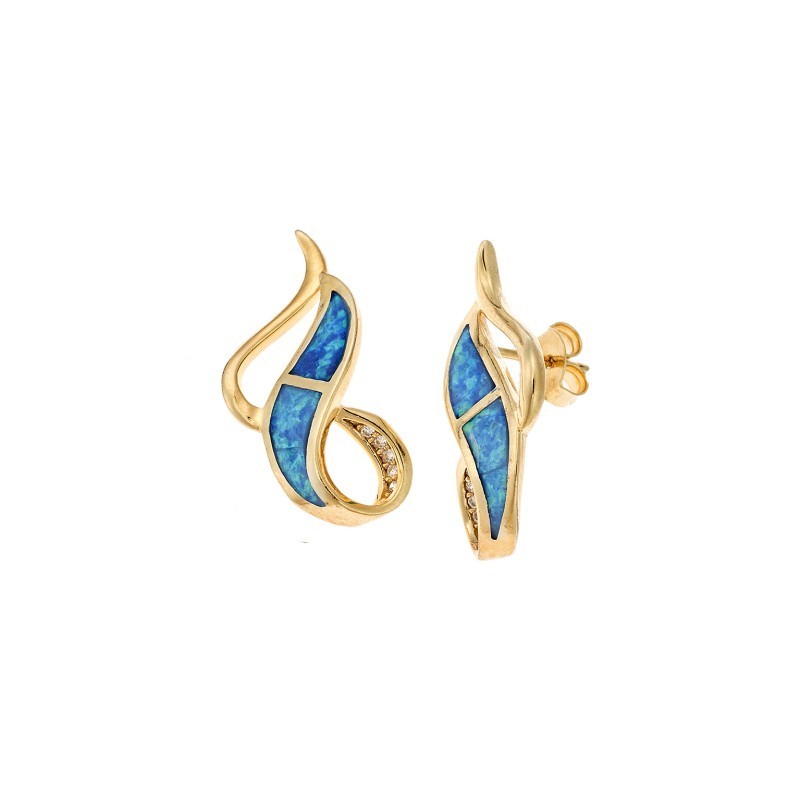 Σκουλαρίκια Senza από επιχρυσωμένο ασήμι 925