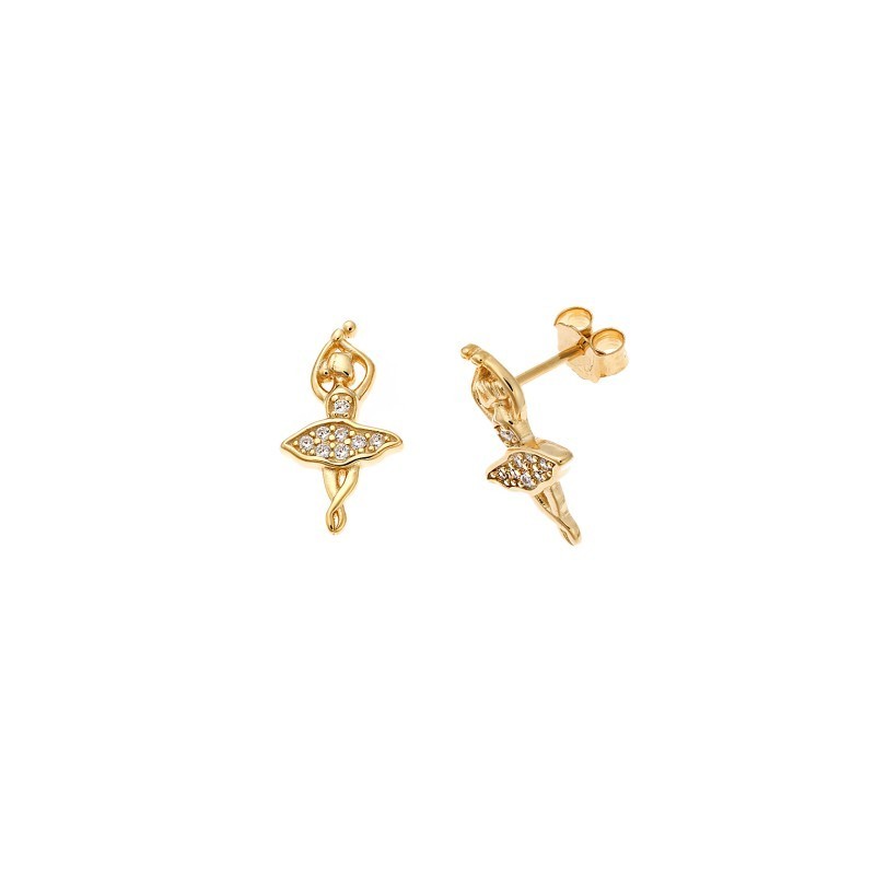 Σκουλαρίκια Senza από επιχρυσωμένο ασήμι 925