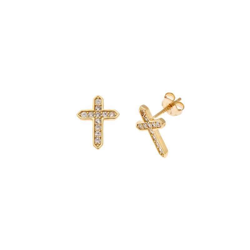 Σκουλαρίκια Senza από επιχρυσωμένο ασήμι 925