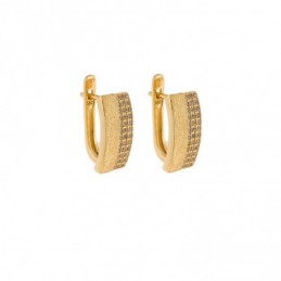 Σκουλαρίκια SENZA Κρίκοι Επίχρυσο Ασήμι 925