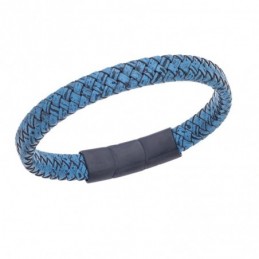 Βραχιόλι Senza Men`s Stainless Steel - Blue Leather Strap SSD3261-2BBL