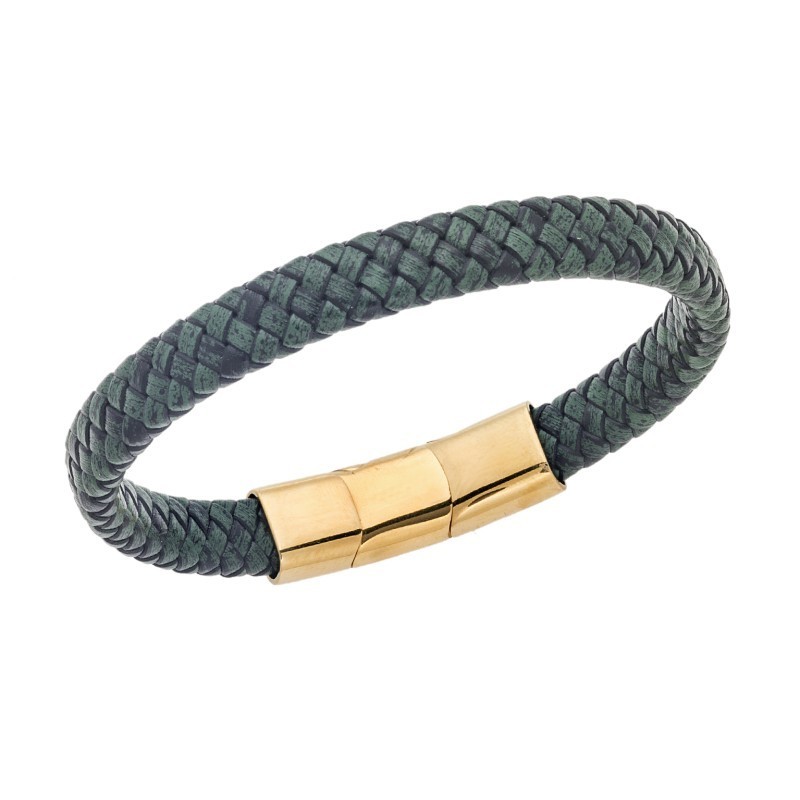 Βραχιόλι Senza Men`s Stainless Steel - Chaki Leather Strap SSD3261-2GCH