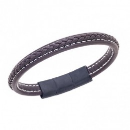 Βραχιόλι Senza Men`s Steel Brown Leather Strap SSD4258BBN