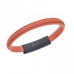 Βραχιόλι Senza Men`s Steel Orange Leather Strap SSD4258BOE