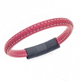 Βραχιόλι Senza Men`s Steel Red Leather Strap SSD4258BRD