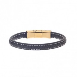 Βραχιόλι Senza Men`s Steel Leather Strap SSD4258GBK