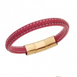 Βραχιόλι Senza Men`s Steel Red Leather Strap SSD4258GRD