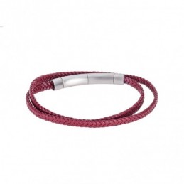 Βραχιόλι Senza Men`s Steel Red Leather Strap SSD4956SRD