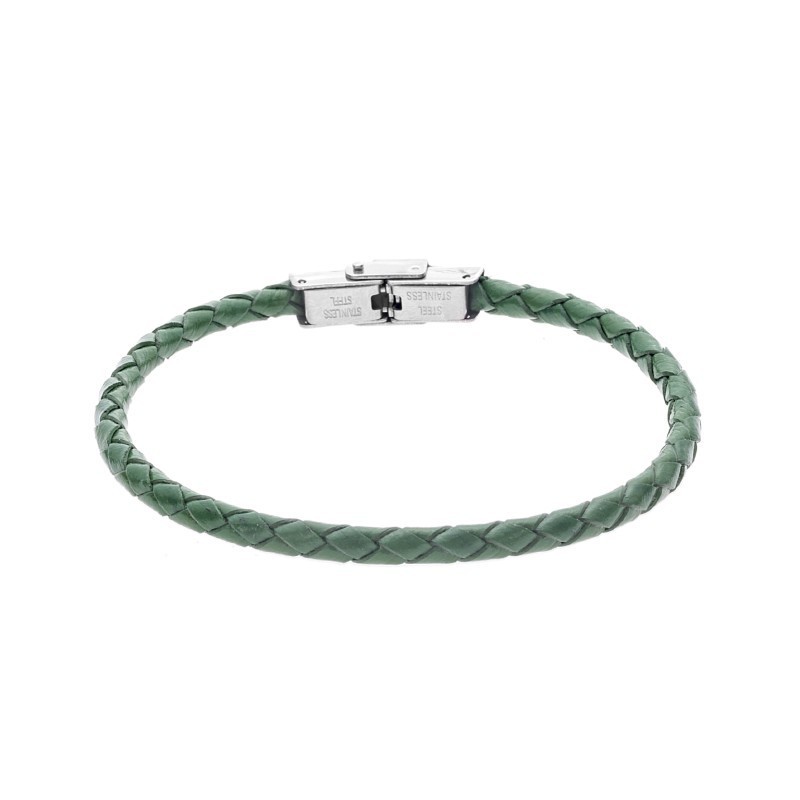 Βραχιόλι Senza Men`s Steel Green Leather Strap SSD4987GN