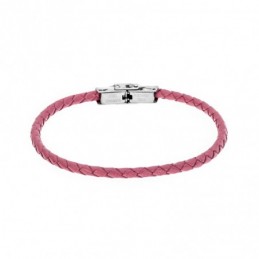 Βραχιόλι Senza Men`s Steel Pink Leather Strap SSD4987PK