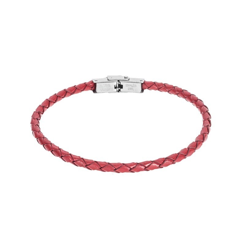 Βραχιόλι Senza Men`s Steel Red Leather Strap SSD4987RD