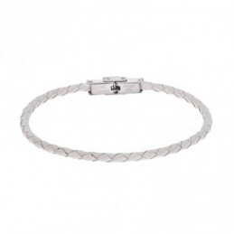 Βραχιόλι Senza Men`s Steel White Leather Strap SSD4987WH