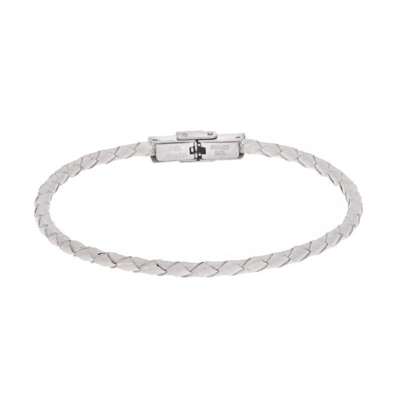 Βραχιόλι Senza Men`s Steel White Leather Strap SSD4987WH