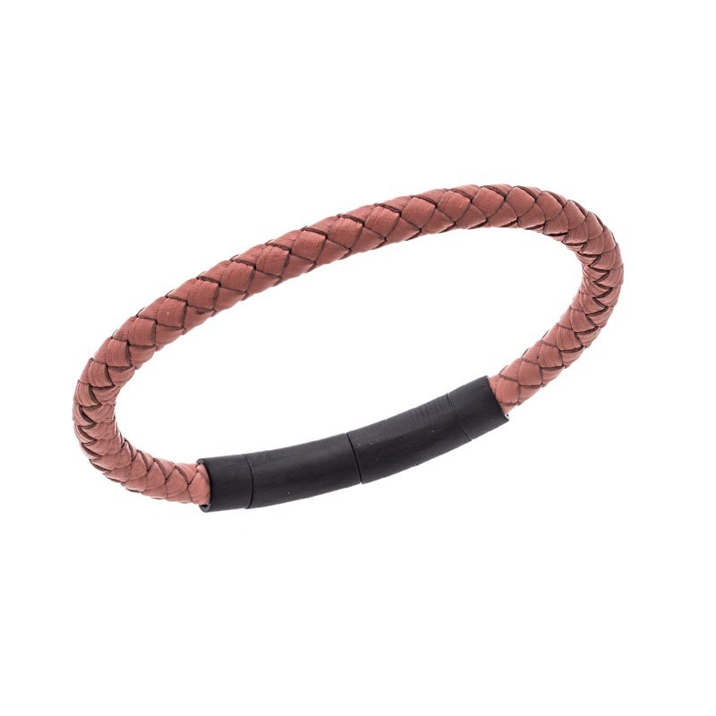 Βραχιόλι Senza Steel Pink Leather Strap SSD4990BPK