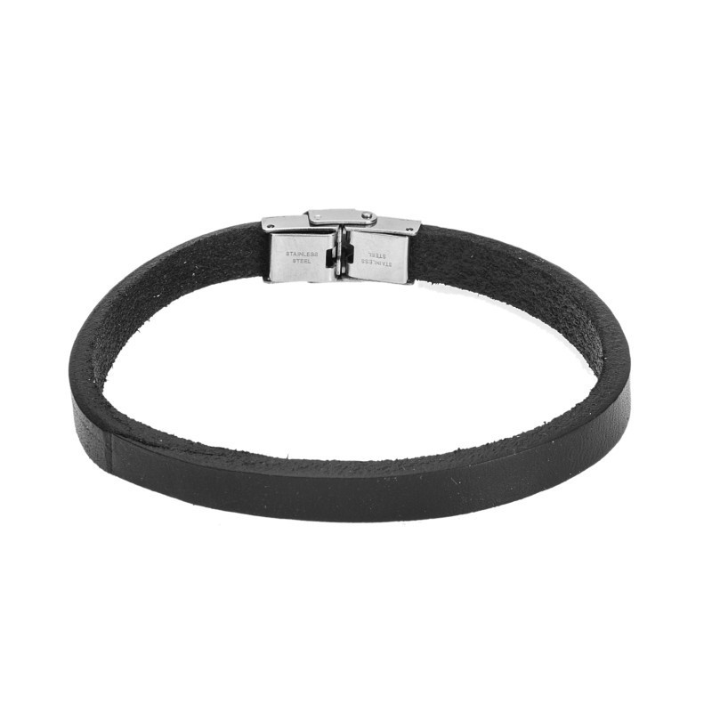 Βραχιόλι Senza Men`s Steel Black Leather Strap SSD4992BK