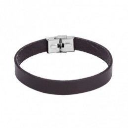 Βραχιόλι Senza Men`s Steel Brown Leather Strap SSD4993BN