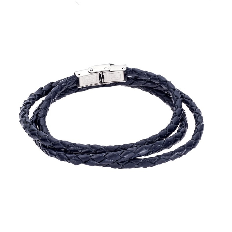 Βραχιόλι Senza Men`s Steel Blue Leather Strap SSD5000BL