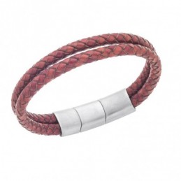 Βραχιόλι Senza Men`s Steel Brown Leather Strap SSD5026SBN