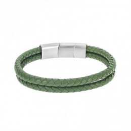 Βραχιόλι Senza Men`s Steel Green Leather Strap SSD5026SGN