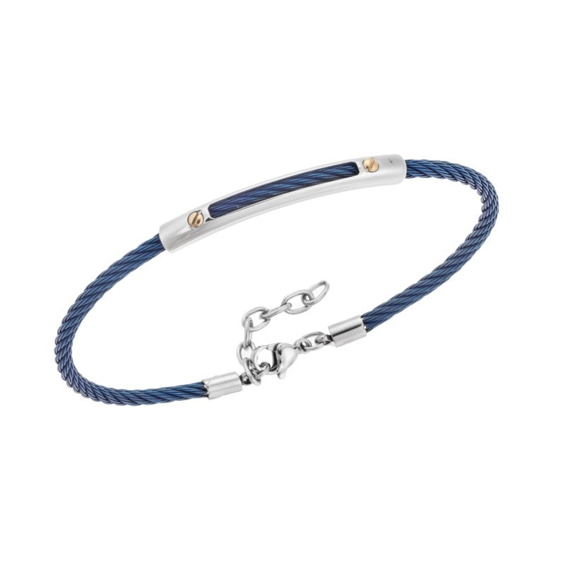 Βραχιόλι Senza Men`s Steel - Silver  και  Blue SSD5605SBL