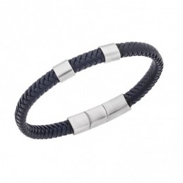 Βραχιόλι Senza Men`s Steel Black Leather Strap SSD5606SBK