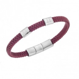 Βραχιόλι Senza Men`s Steel Red Leather Strap SSD5608SRD