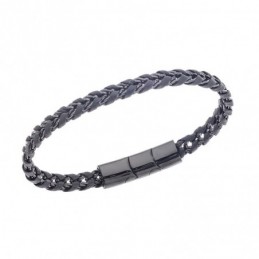 Βραχιόλι Senza Men`s Steel Black Leather Strap SSD5664BK