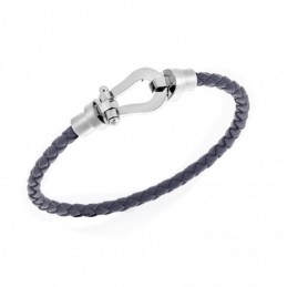 Βραχιόλι Senza Men`s Steel Black Leather Strap SSD5673SBK