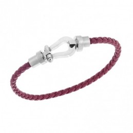 Βραχιόλι Senza Men`s Steel Red Leather Strap SSD5673SRD