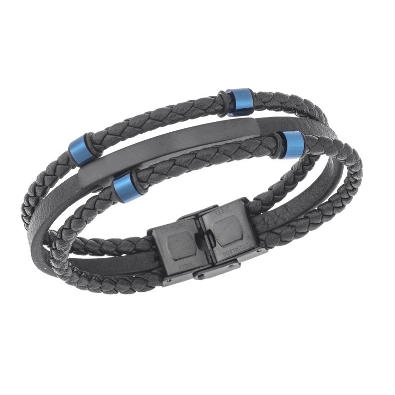 Βραχιόλι τριπλό Senza Men`s Steel