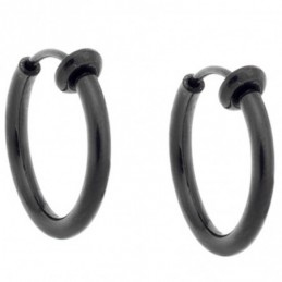 Σκουλαρίκια Γυναικεία SENZA Steel κρίκος χωρίς τρύπα SSD4689BK