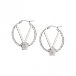 Σκουλαρίκια Γυναικεία SENZA Κρίκοι με strass από Ατσάλι SSD5139SR