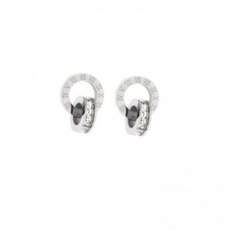 Σκουλαρίκια Γυναικεία SENZA από Ατσάλι με λευκές πέτρες SSD5308SR