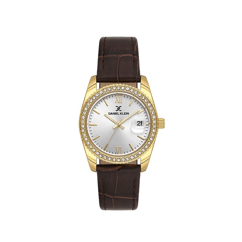 Δερμάτινο Γυναικείο Ρολόι με πέτρες Daniel Klein DK.1.14030-3