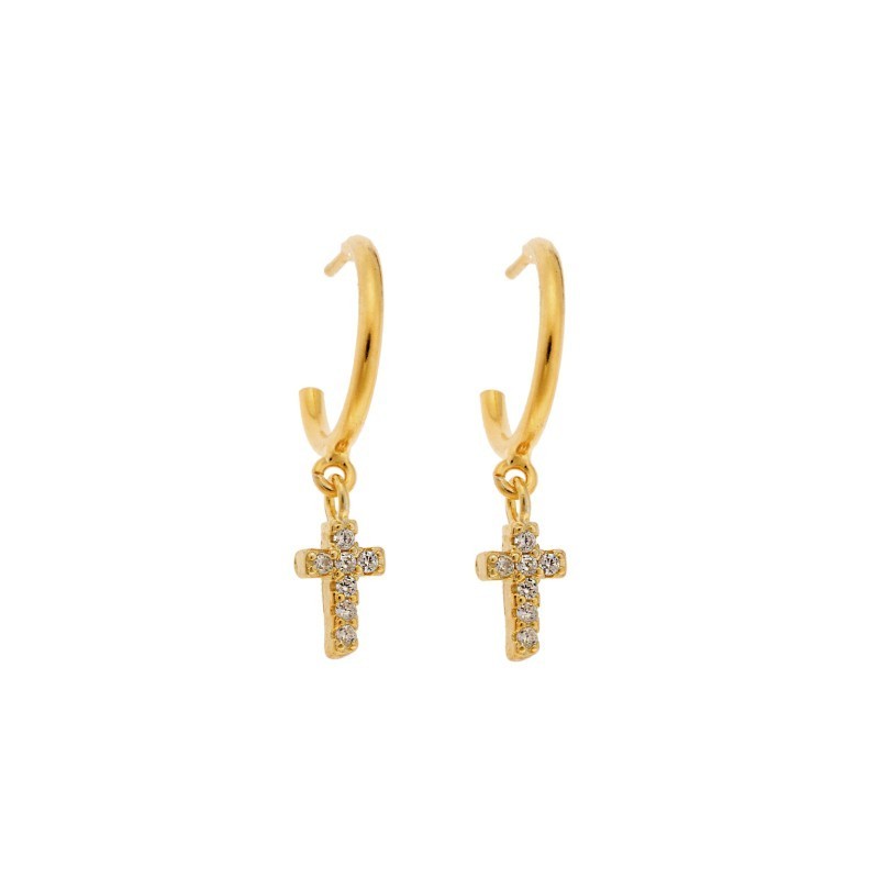 Σκουλαρίκια Κρίκοι Senza επιχρυσωμένο ασήμι 925