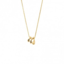 Κολιέ Senza επιχρυσωμένο ασήμι 925 με οικογένεια