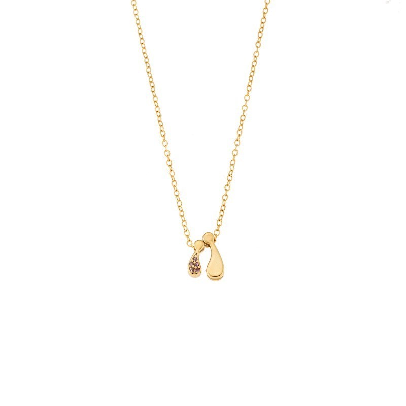 Κολιέ Senza επιχρυσωμένο ασήμι 925 με οικογένεια