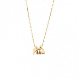 Κολιέ Senza επιχρυσωμένο ασήμι 925 με οικογένεια