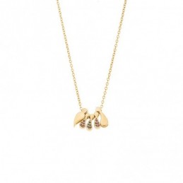 Κολιέ Senza επιχρυσωμένο ασήμι 925 με οικογένεια