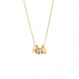 Κολιέ Senza επιχρυσωμένο ασήμι 925 με οικογένεια