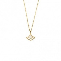 Κολιέ SENZA Gold Plated Ασήμι 925 με Φίλντισι SSR4465GD