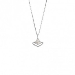 Κολιέ SENZA Rhodium Plated Ασήμι 925 με Φίλντισι SSR4465SR