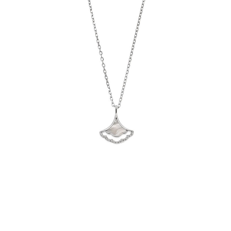 Κολιέ SENZA Rhodium Plated Ασήμι 925 με Φίλντισι SSR4465SR