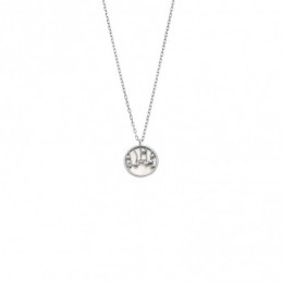 Κολιέ SENZA Rhodium Plated Ασήμι 925 με Φίλντισι SSR4466SR