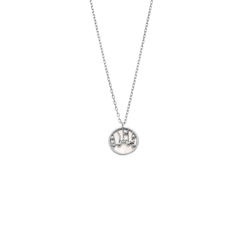 Κολιέ SENZA Rhodium Plated Ασήμι 925 με Φίλντισι SSR4466SR