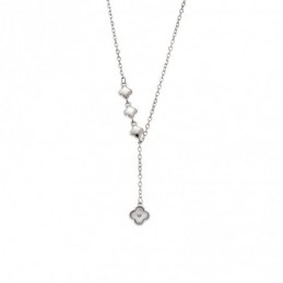 Κολιέ SENZA Rhodium Plated Ασήμι 925 με Φίλντισι SSR4467SR